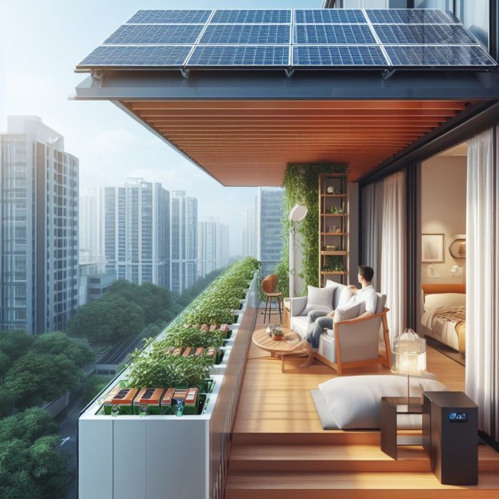 Picture of Balcony Solar System with Lithium-ion Battery Backup for Apartment Solar